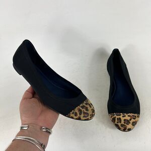 Jack Rogers Bree Ballet Flats Women's 7 Black Slip-On Closed Toe Comfort Shoes